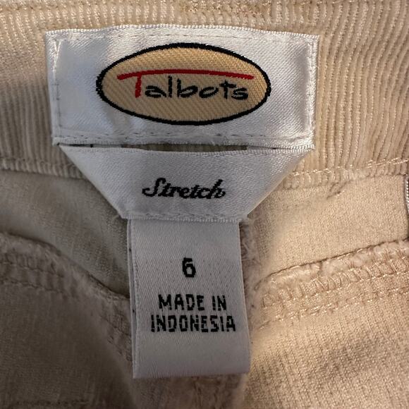 Talbots Corduroy Pants Vintage Y2K Stretch Boot Cut Beige Light Tan 6 Classic - Picture 5 of 6
